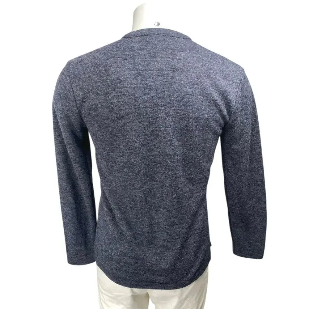 Banana Republic Men's Blue Knit Long Sleeve Henley Sweatshirt Sweater Top Size S